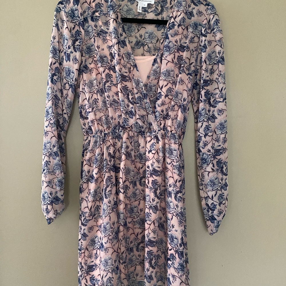 BCBGeneration Pink and Blue Floral Dress